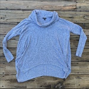 Express | Gray marled cowl neck trapeze sweater